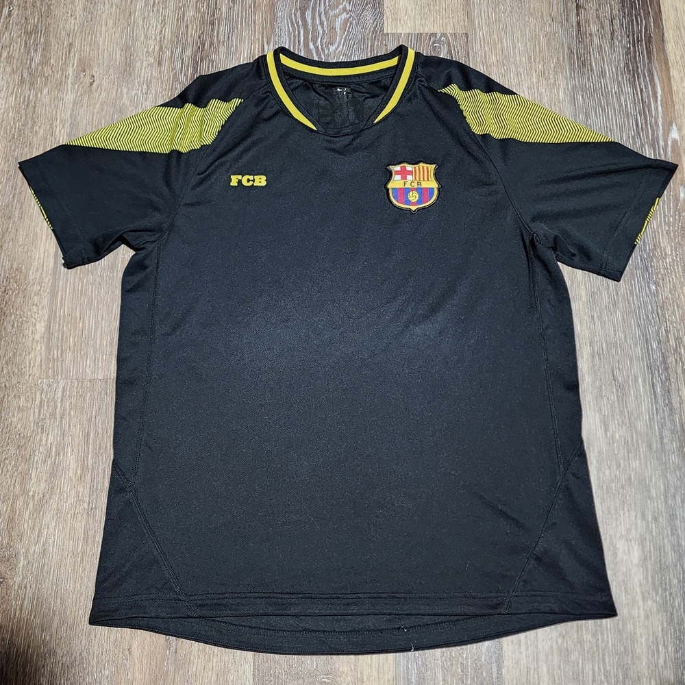 Barcelona Football Jersey Size Medium M Black FCB Product Official Mens Soccer